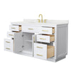 Custom image for White with Brushed Gold Trim / Giotto Quartz / No Mirror
