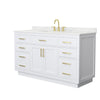 Custom image for White with Brushed Gold Trim / Giotto Quartz / No Mirror