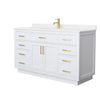Custom image for White with Brushed Gold Trim / White Quartz / No Mirror