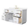 Custom image for White with Brushed Gold Trim / White Quartz / No Mirror