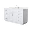 Custom image for White with Brushed Nickel Trim / White Quartz / No Mirror