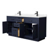 Custom image for Dark Blue with Matte Black Trim / Carrara Cultured Marble / No Mirror
