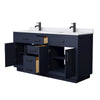Custom image for Dark Blue with Matte Black Trim / White Cultured Marble / No Mirror