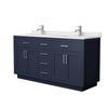 Custom image for Dark Blue with Brushed Nickel Trim / White Cultured Marble / No Mirror