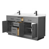 Custom image for Dark Gray with Matte Black Trim / Carrara Cultured Marble / No Mirror