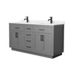 Custom image for Dark Gray with Matte Black Trim / Carrara Cultured Marble / No Mirror