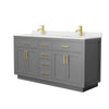 Custom image for Dark Gray with Brushed Gold Trim / Giotto Quartz / No Mirror