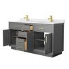 Custom image for Dark Gray with Brushed Gold Trim / White Cultured Marble / No Mirror