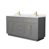 Custom image for Dark Gray with Brushed Gold Trim / White Cultured Marble / No Mirror