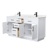 Custom image for White with Matte Black Trim / Carrara Cultured Marble / No Mirror