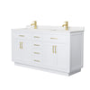 Custom image for White with Brushed Gold Trim / Carrara Cultured Marble / No Mirror