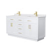 Custom image for White with Brushed Gold Trim / White Cultured Marble / No Mirror