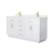 Custom image for White with Brushed Gold Trim / White Quartz / No Mirror