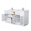 Custom image for White with Brushed Nickel Trim / White Cultured Marble / No Mirror