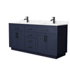 Custom image for Dark Blue with Matte Black Trim / Carrara Cultured Marble / No Mirror