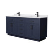 Custom image for Dark Blue with Matte Black Trim / White Cultured Marble / No Mirror