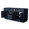 Custom image for Dark Blue with Brushed Gold Trim / No Mirror