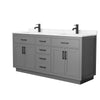 Custom image for Dark Gray with Matte Black Trim / Carrara Cultured Marble / No Mirror