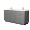 Custom image for Dark Gray with Brushed Gold Trim / Carrara Cultured Marble / No Mirror
