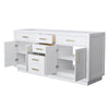 Custom image for White with Brushed Gold Trim / No Mirror