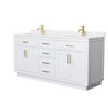 Custom image for White with Brushed Gold Trim / White Quartz / No Mirror