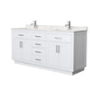 Custom image for White with Brushed Nickel Trim / Carrara Cultured Marble / No Mirror