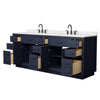 Custom image for Dark Blue with Matte Black Trim / Carrara Cultured Marble / No Mirror