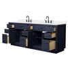 Custom image for Dark Blue with Matte Black Trim / White Quartz / No Mirror