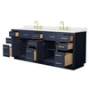 Custom image for Dark Blue with Brushed Gold Trim / Giotto Quartz / No Mirror