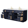 Custom image for Dark Blue with Brushed Gold Trim / White Cultured Marble / No Mirror