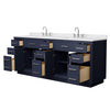 Custom image for Dark Blue with Brushed Nickel Trim / White Cultured Marble / No Mirror