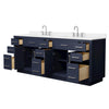 Custom image for Dark Blue with Brushed Nickel Trim / White Quartz / No Mirror