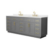 Custom image for Dark Gray with Brushed Gold Trim / Carrara Cultured Marble / No Mirror