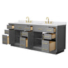 Custom image for Dark Gray with Brushed Gold Trim / White Cultured Marble / No Mirror