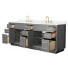 Custom image for Dark Gray with Brushed Gold Trim / White Quartz / No Mirror