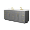 Custom image for Dark Gray with Brushed Gold Trim / White Quartz / No Mirror