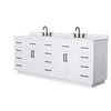 Custom image for White with Matte Black Trim / White Cultured Marble / No Mirror