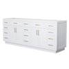 Custom image for White with Brushed Gold Trim / No Mirror