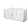 Custom image for White with Brushed Gold Trim / Giotto Quartz / No Mirror