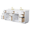 Custom image for White with Brushed Gold Trim / White Quartz / No Mirror
