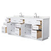 Custom image for White with Brushed Nickel Trim / Carrara Cultured Marble / No Mirror