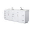 Custom image for White with Brushed Nickel Trim / Carrara Cultured Marble / No Mirror