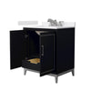Custom image for Black with Brushed Nickel Trim / White Cultured Marble / No Mirror
