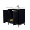 Custom image for Black with Brushed Nickel Trim / White Quartz / No Mirror