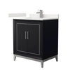 Custom image for Black with Brushed Nickel Trim / White Quartz / No Mirror