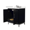 Custom image for Black with Brushed Nickel Trim / White Quartz / No Mirror