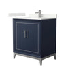 Custom image for Dark Blue with Brushed Nickel Trim / Giotto Quartz / No Mirror