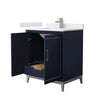 Custom image for Dark Blue with Brushed Nickel Trim / White Cultured Marble / No Mirror