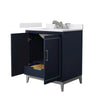 Custom image for Dark Blue with Brushed Nickel Trim / White Cultured Marble / No Mirror