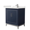 Custom image for Dark Blue with Brushed Nickel Trim / White Quartz / No Mirror